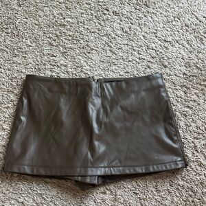 Faux Leather Mini Skort